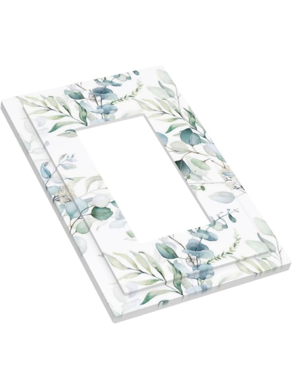 Green Eucalyptus Leaves Light Switch Wall Plate Cover - Spring Botanical Decor - Picture 3 of 7